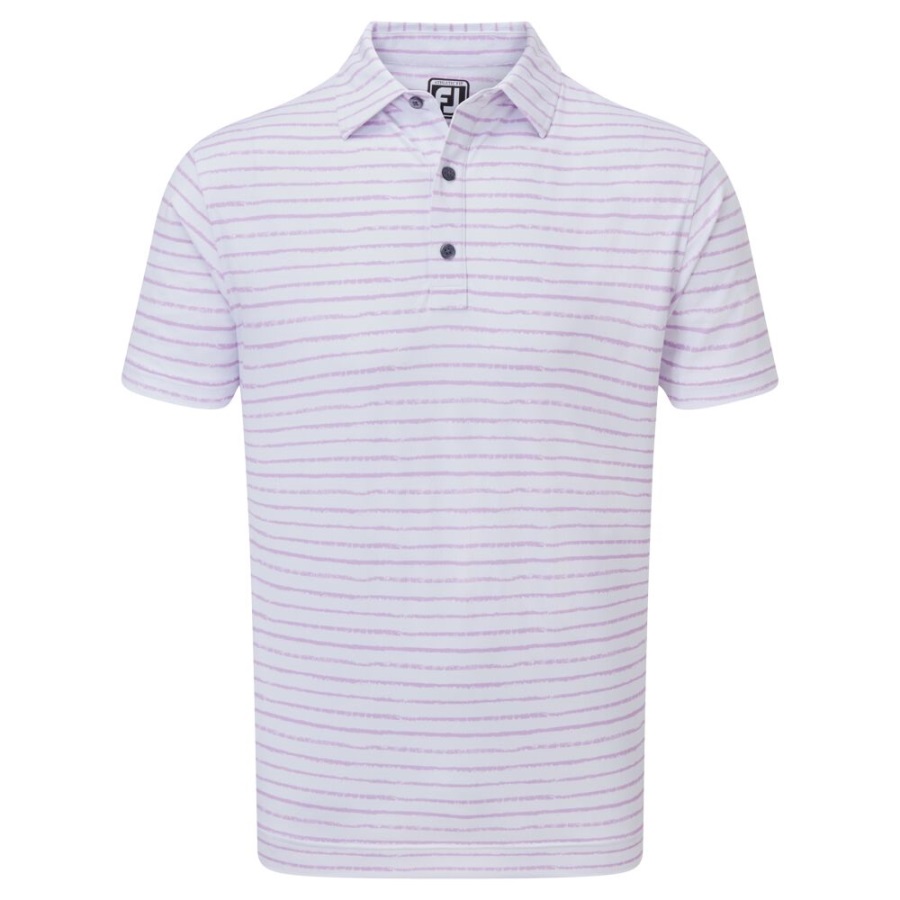 Chalk Link Print Pique Footjoy White-Lavender