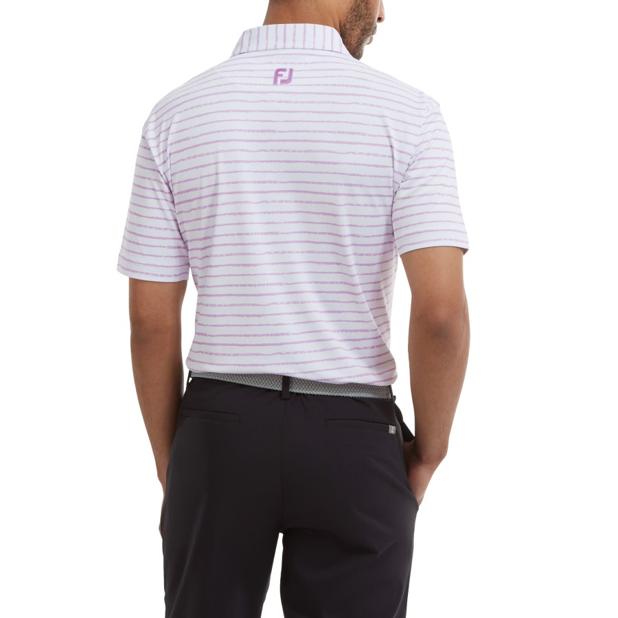 Chalk Link Print Pique Footjoy White-Lavender
