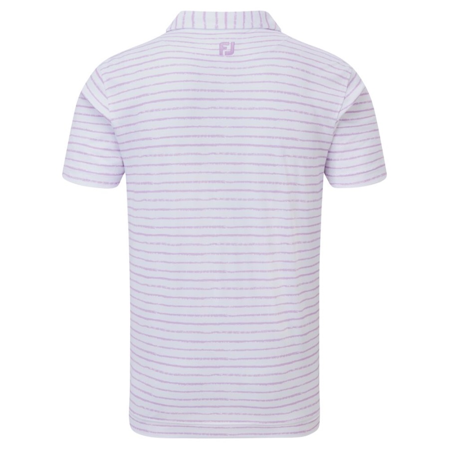 Footjoy White-Lavender Chalk Link Print Pique