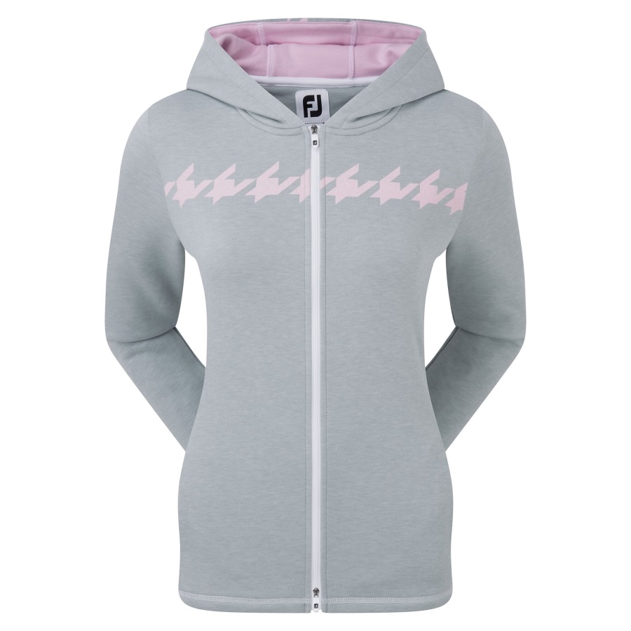 Women's Full-Zip Hoodie Grey-Pink Footjoy
