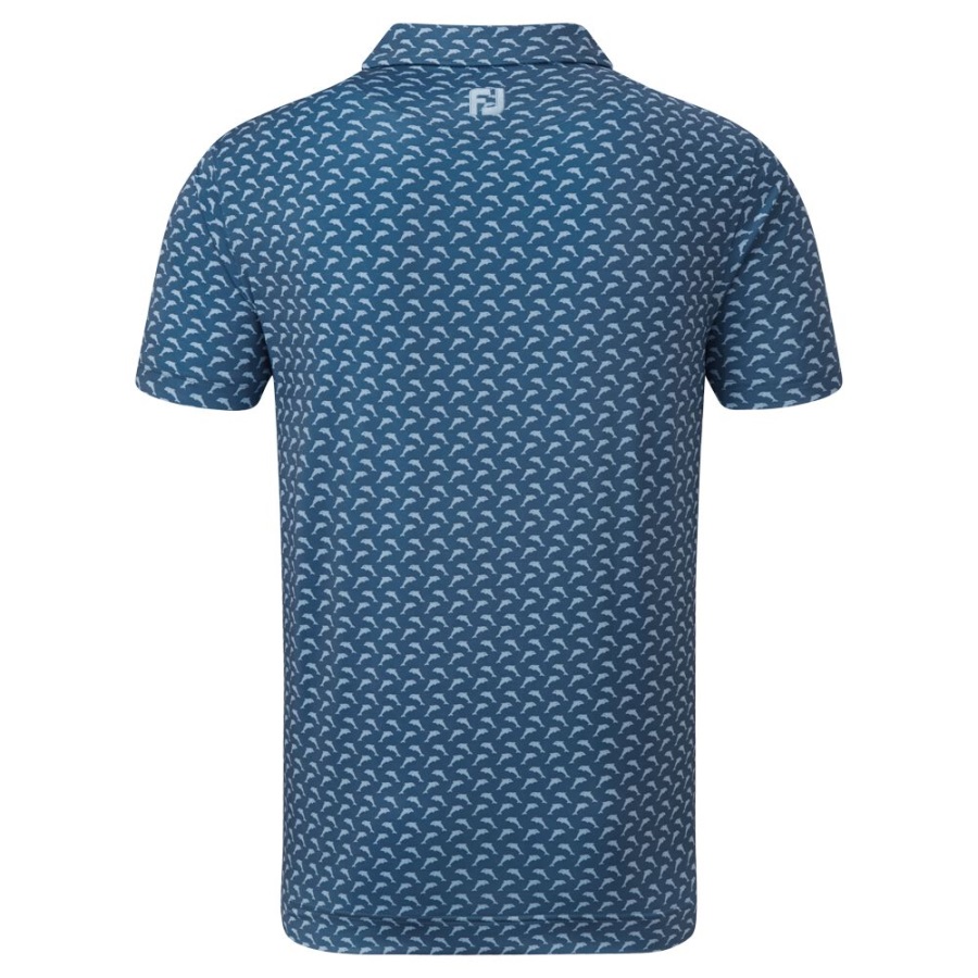 Leaping Dolphins Print Lisle Footjoy Blue-Dusk Blue
