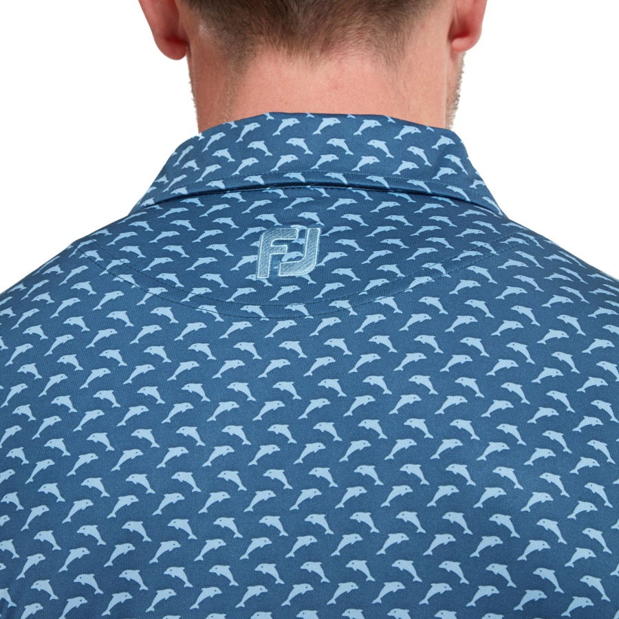 Leaping Dolphins Print Lisle Footjoy Blue-Dusk Blue