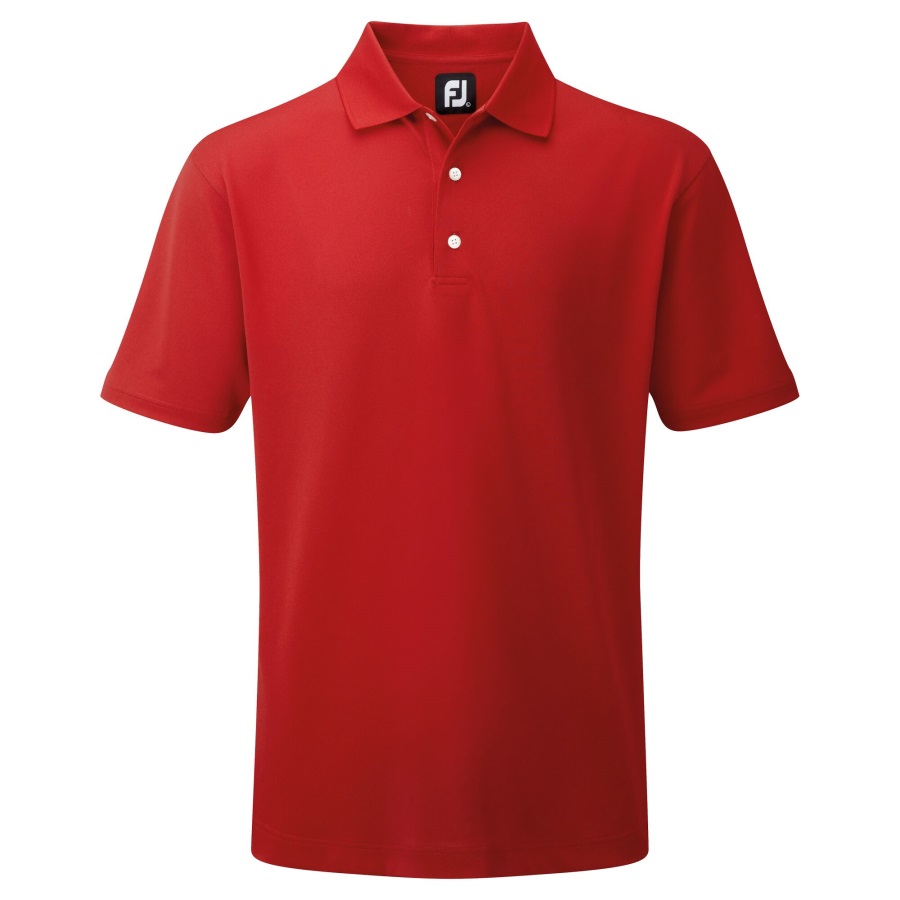 Stretch Pique Solid Knit Collar Red Footjoy