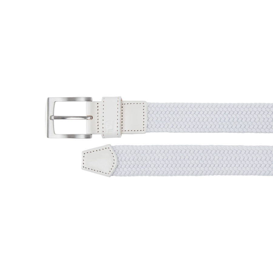 White Footjoy Braided Belt
