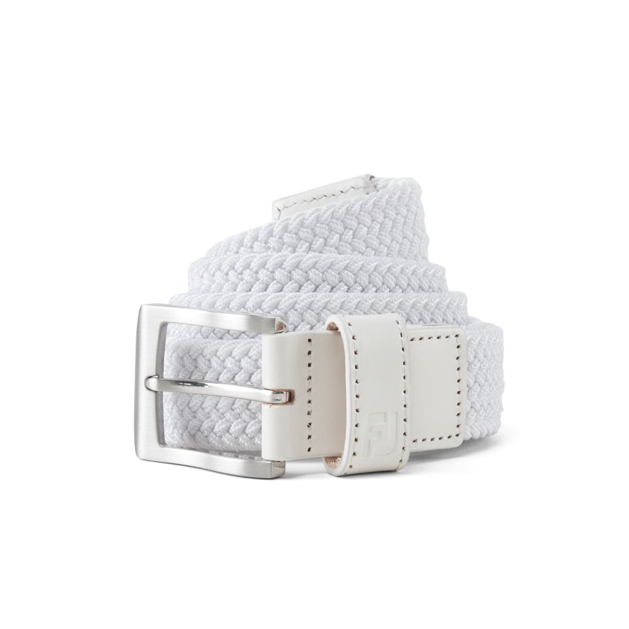 White Footjoy Braided Belt
