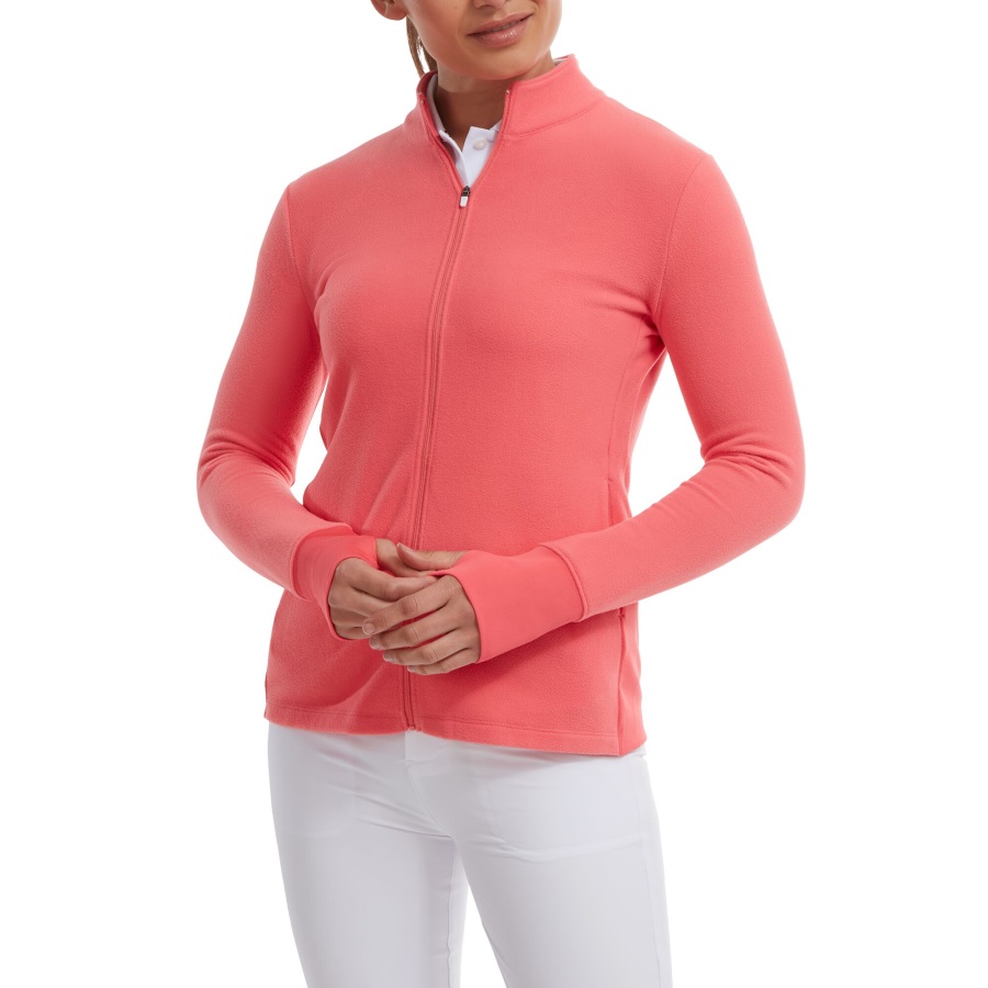 Footjoy Full-Zip Fleece Midlayer Bright Coral