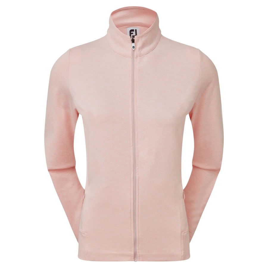 Heather Blush Pink Footjoy Women's Full-Zip Knit Midlayer