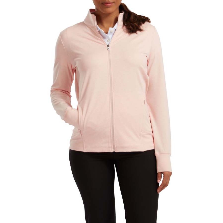 Heather Blush Pink Footjoy Women's Full-Zip Knit Midlayer