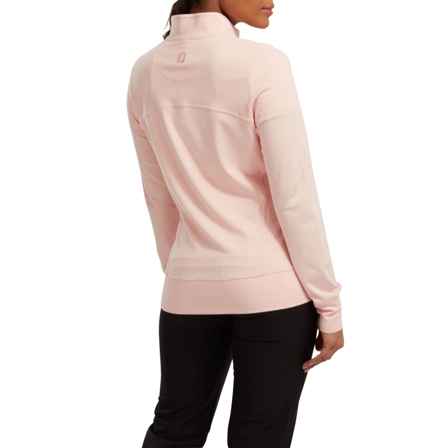 Heather Blush Pink Footjoy Women's Full-Zip Knit Midlayer