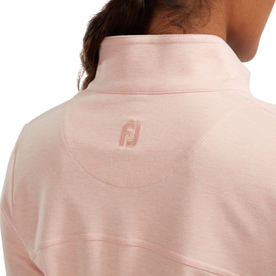 Heather Blush Pink Footjoy Women's Full-Zip Knit Midlayer