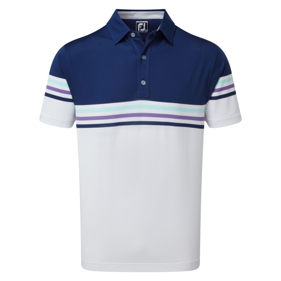 Stretch Pique Colour Block Footjoy Blue-White