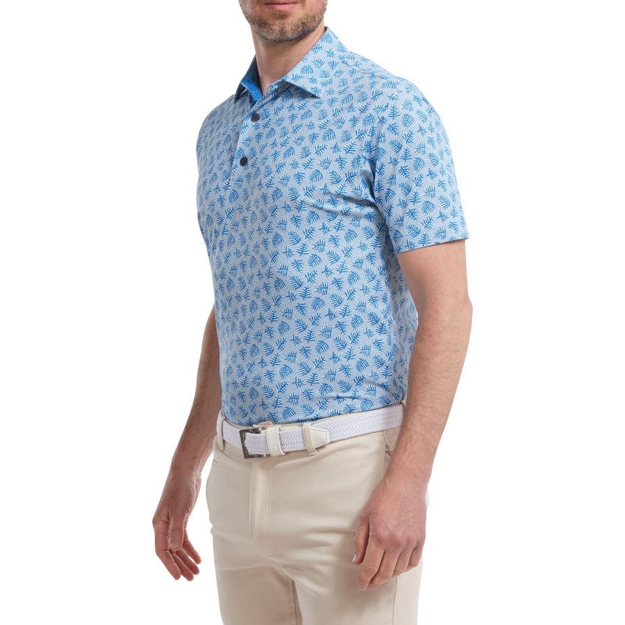 Footjoy Shadow Palm Print Pique Grey-Blue