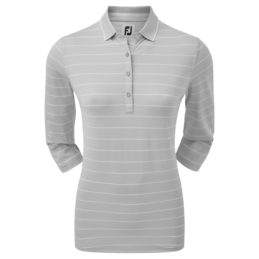 3-4 Sleeve Pinstripe Pique Grey Footjoy