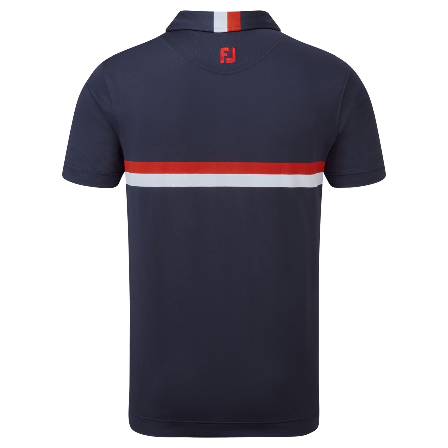 Navy-Red-White Footjoy Double Chest Band Pique