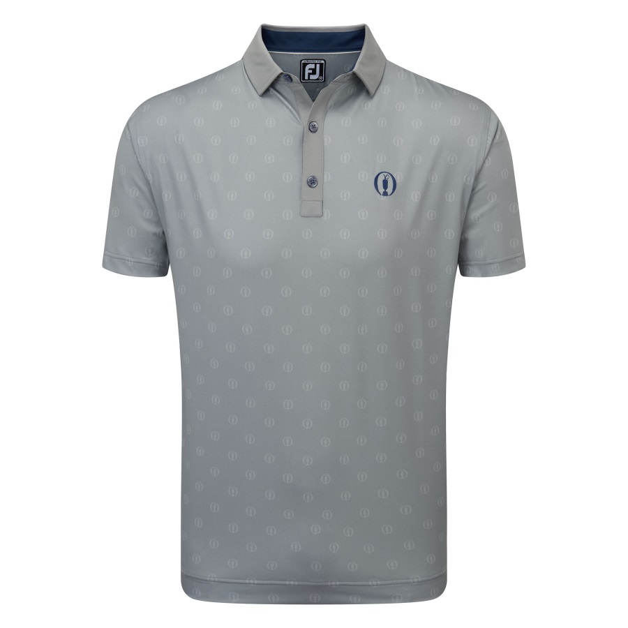 Antique Silver Footjoy Tonal Logo Foulard Polo