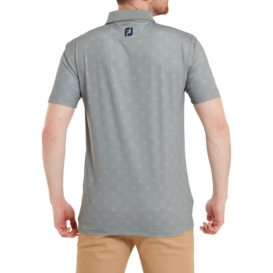 Antique Silver Footjoy Tonal Logo Foulard Polo