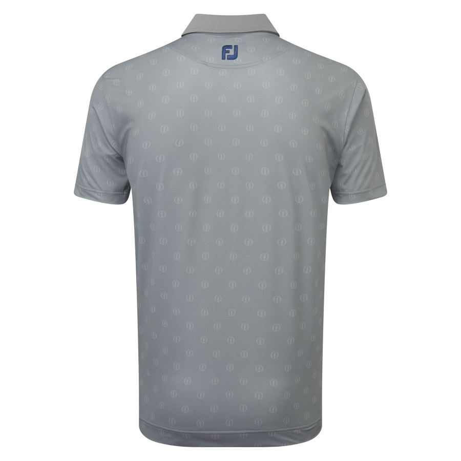 Antique Silver Footjoy Tonal Logo Foulard Polo