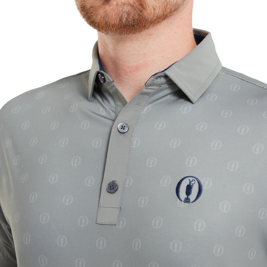 Antique Silver Footjoy Tonal Logo Foulard Polo