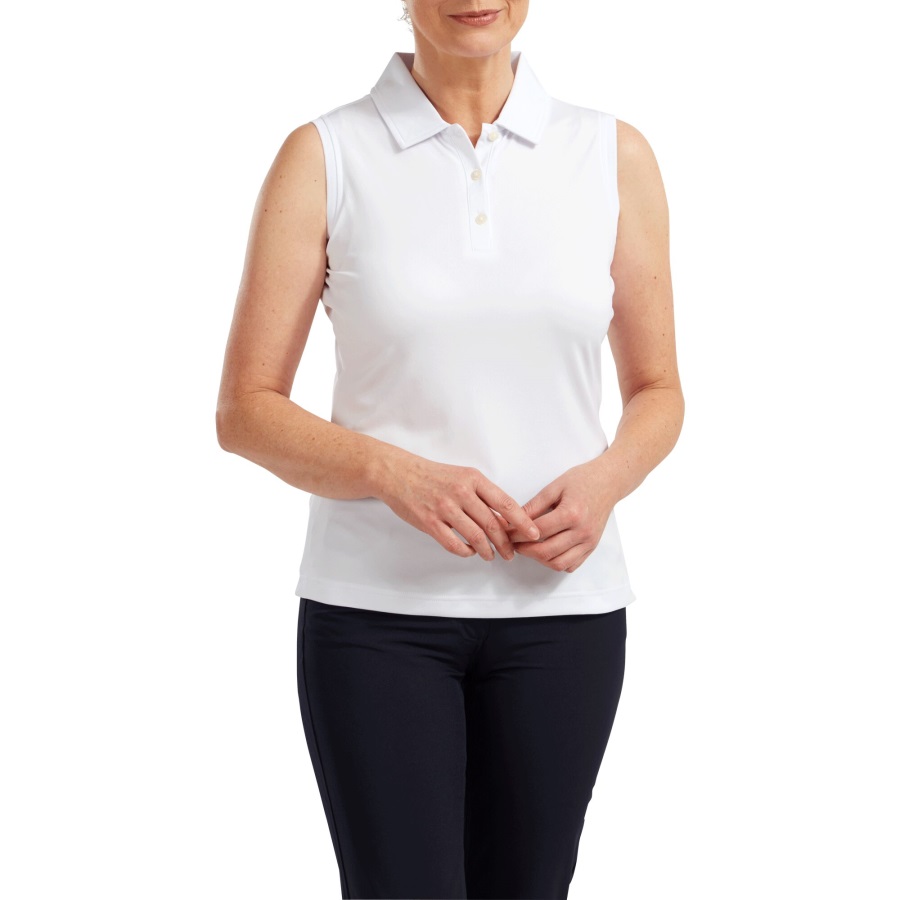 White Interlock Sleeveless Solid Women Footjoy
