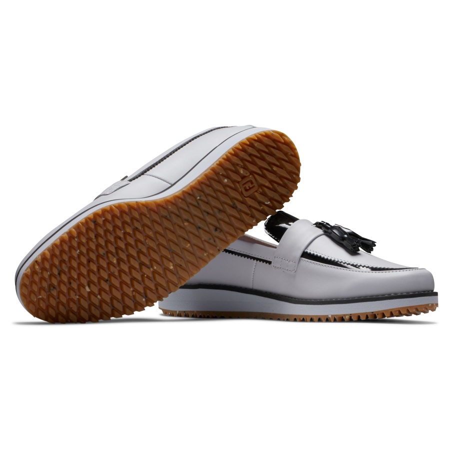 FJ Sandy Women Footjoy White-Black Patent