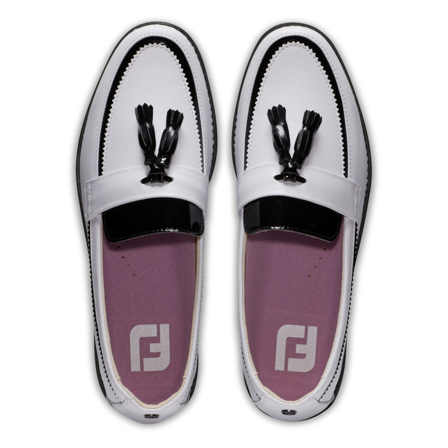 Footjoy FJ Sandy Women White-Black Patent