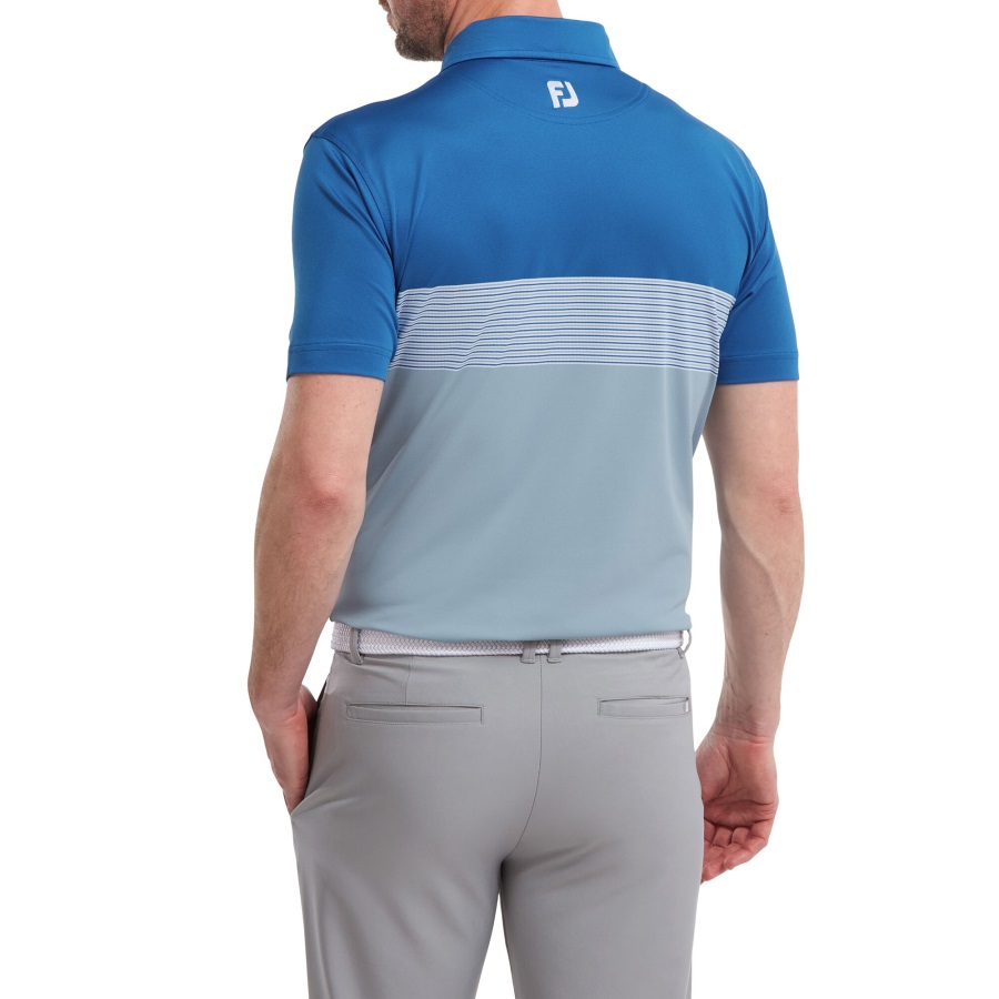 Colour Block Pique Royal-Grey-White Footjoy