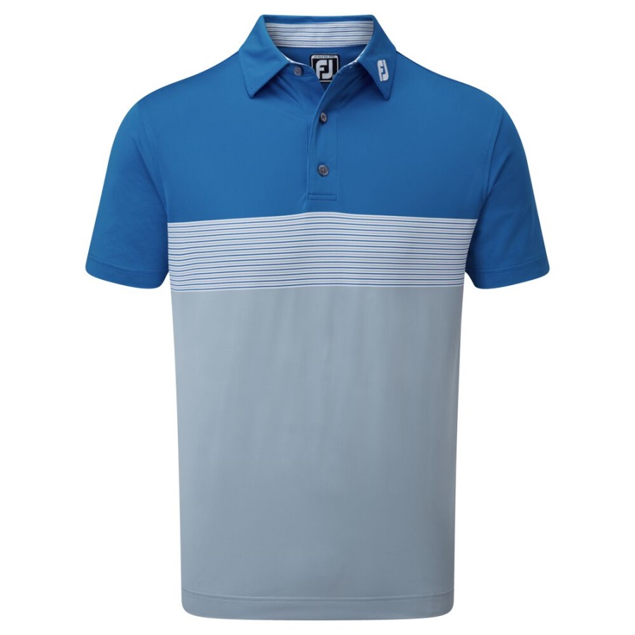 Footjoy Colour Block Pique Royal-Grey-White