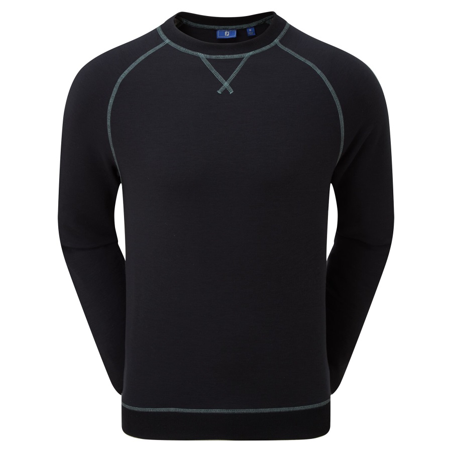 Navy French Terry Crew Neck Sweater Footjoy