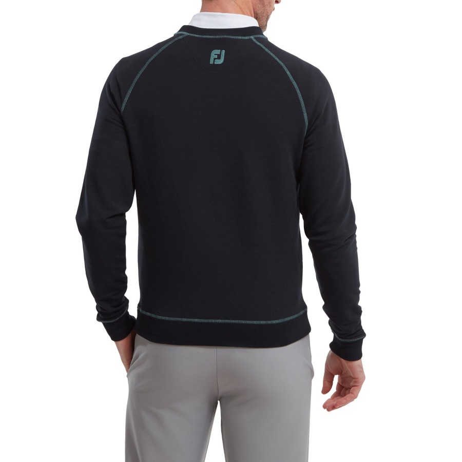 Navy French Terry Crew Neck Sweater Footjoy
