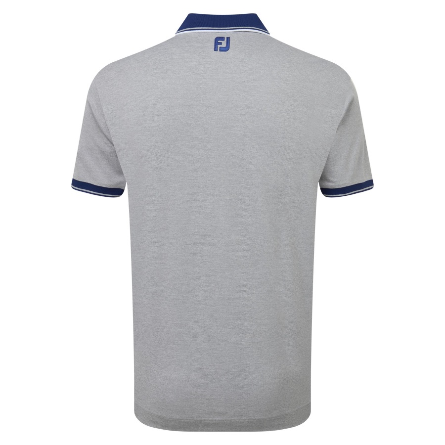 Polo Shirt with Trim Footjoy Silver Heather-Open Blue