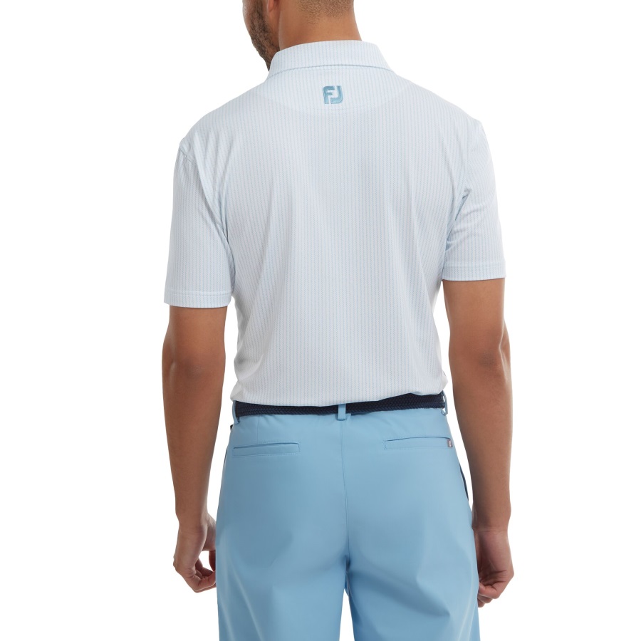 Zig-Zag Print Lisle Footjoy White-Blue
