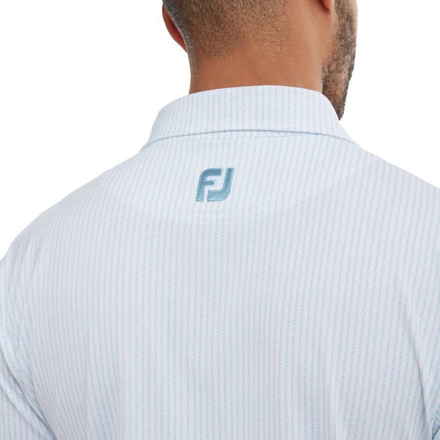 Zig-Zag Print Lisle Footjoy White-Blue