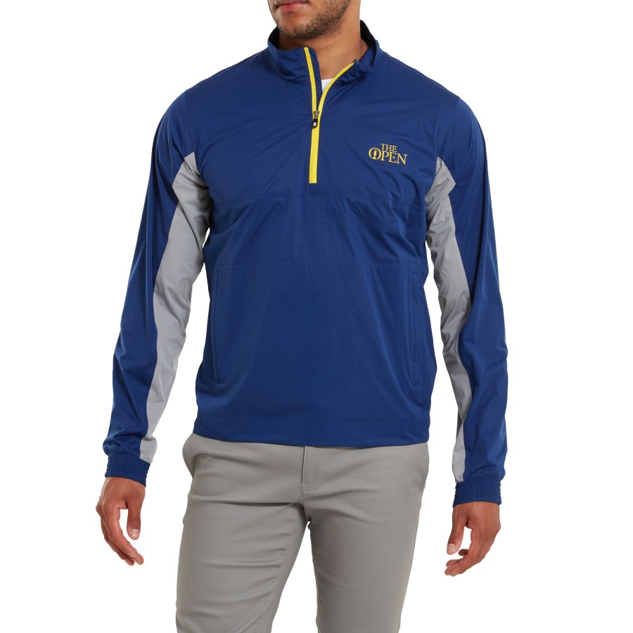 Open Blue-Antique Silver Footjoy Open HydroKnit Pullover