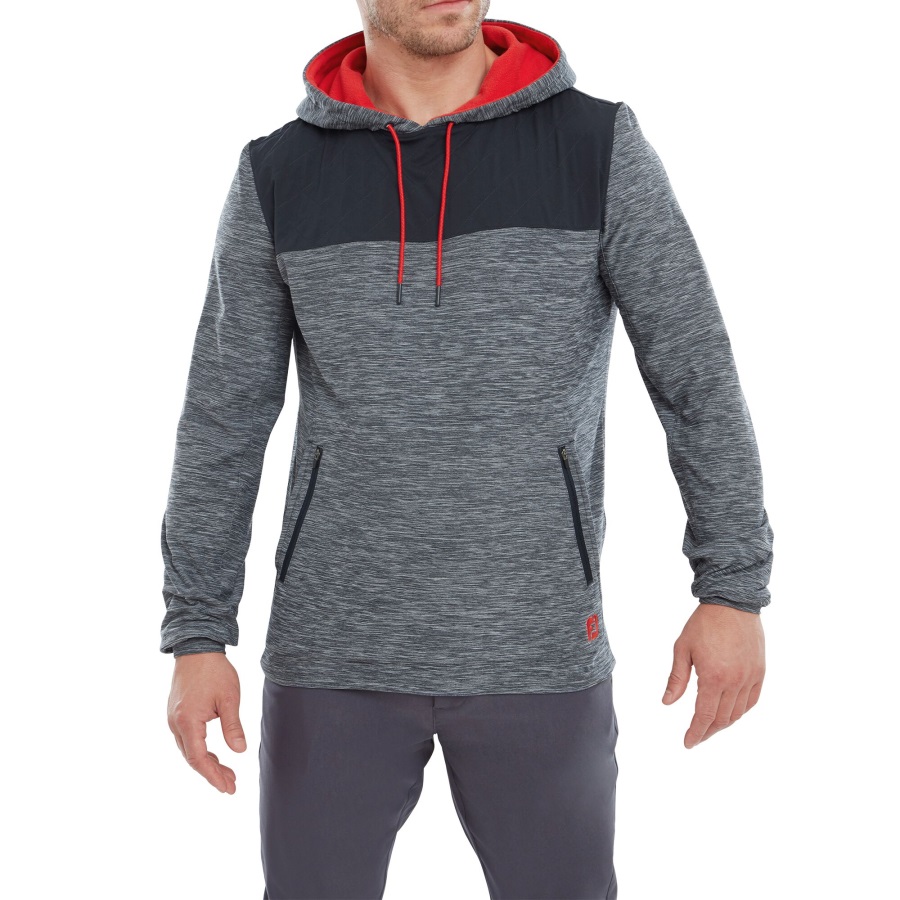 Footjoy FJ Thermal Hoodie Navy Spacedye-Navy-Red