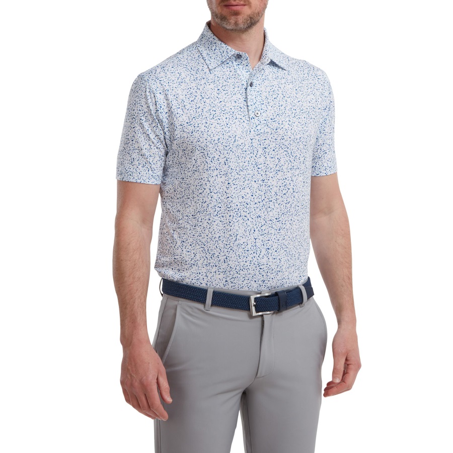 Footjoy White Granite Print Lisle