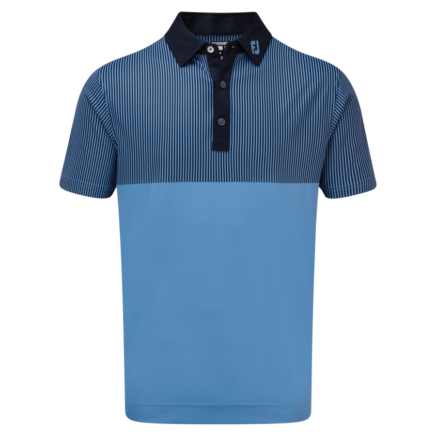 Smooth Pique Engineered Vertical Print Footjoy Lagoon-Navy