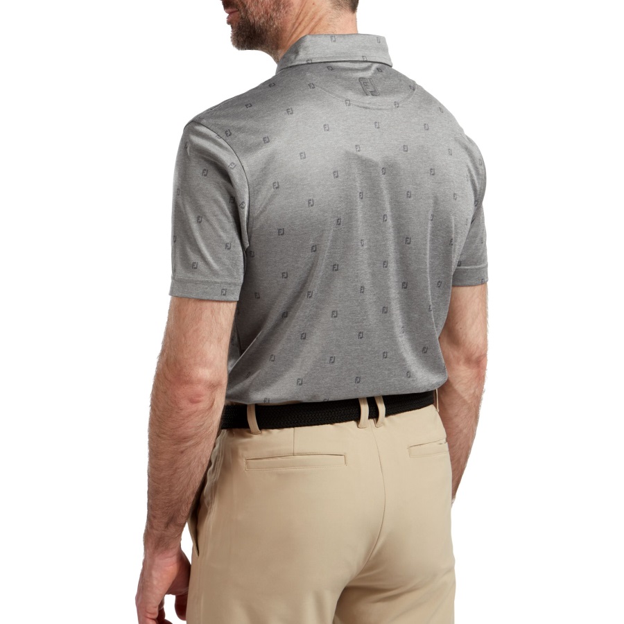 Footjoy Smooth Pique FJ Tonal Print Coal