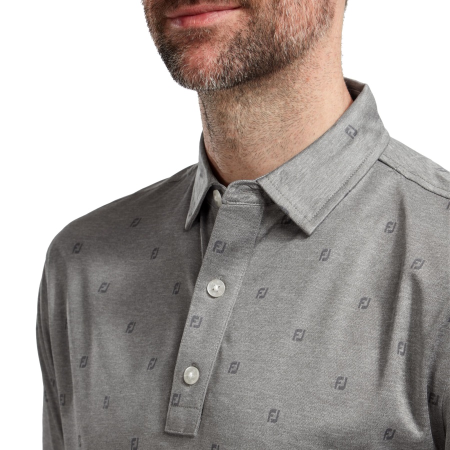Smooth Pique FJ Tonal Print Footjoy Coal