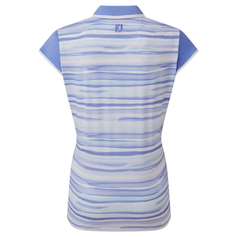 Blue Cap Sleeve Colour Block Lisle Footjoy