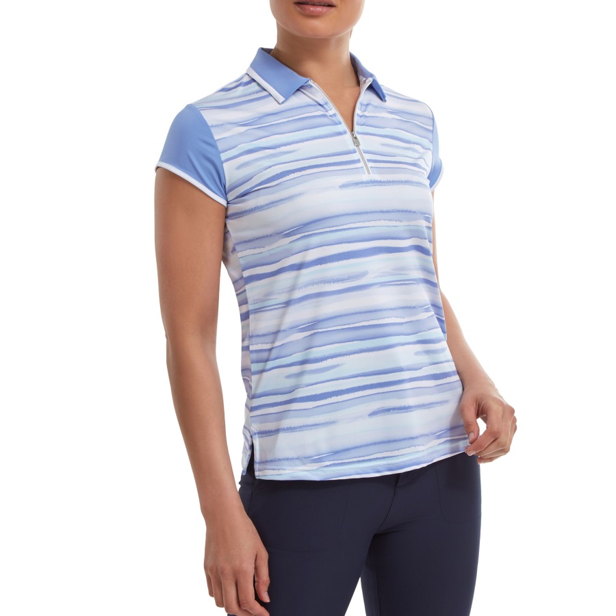 Blue Footjoy Cap Sleeve Colour Block Lisle