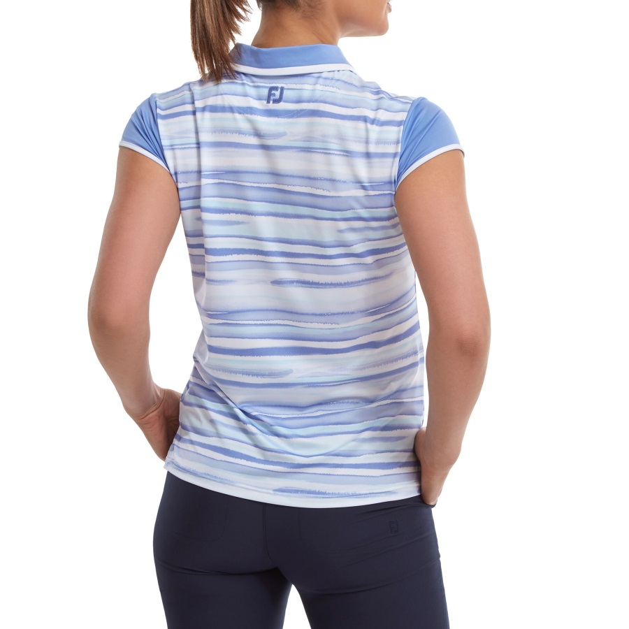 Blue Footjoy Cap Sleeve Colour Block Lisle