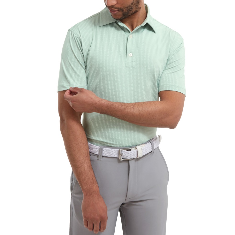Footjoy Zig-Zag Print Lisle Green-White
