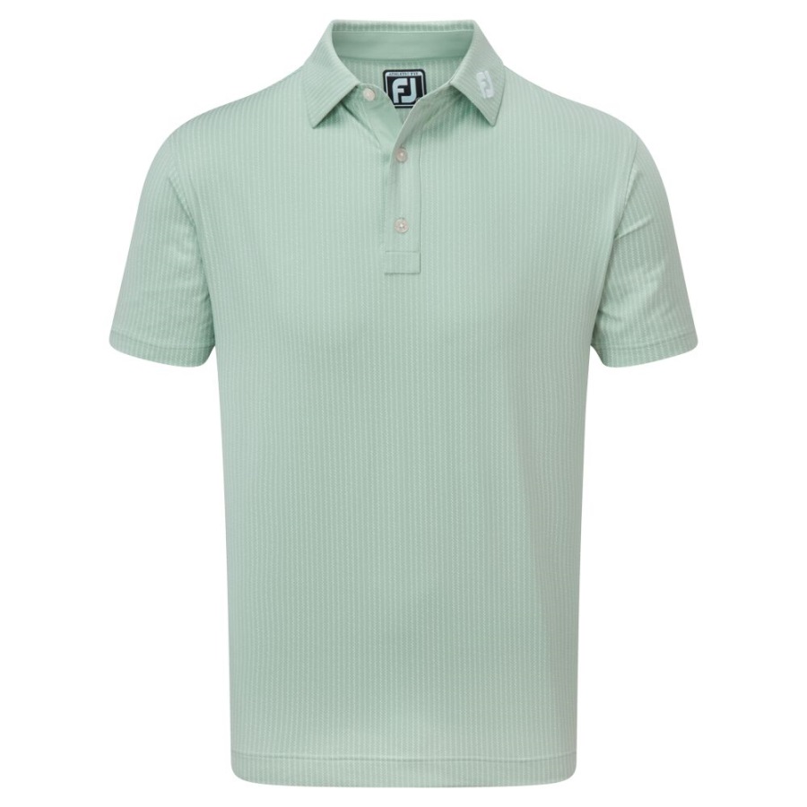 Green-White Footjoy Zig-Zag Print Lisle