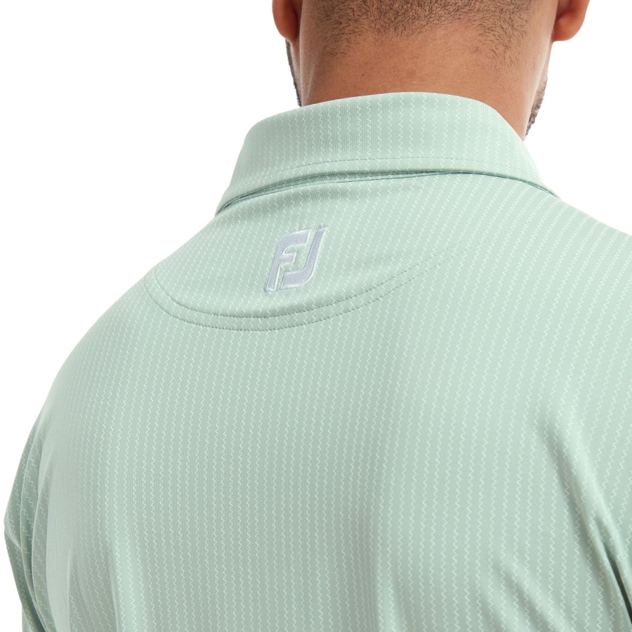 Green-White Footjoy Zig-Zag Print Lisle