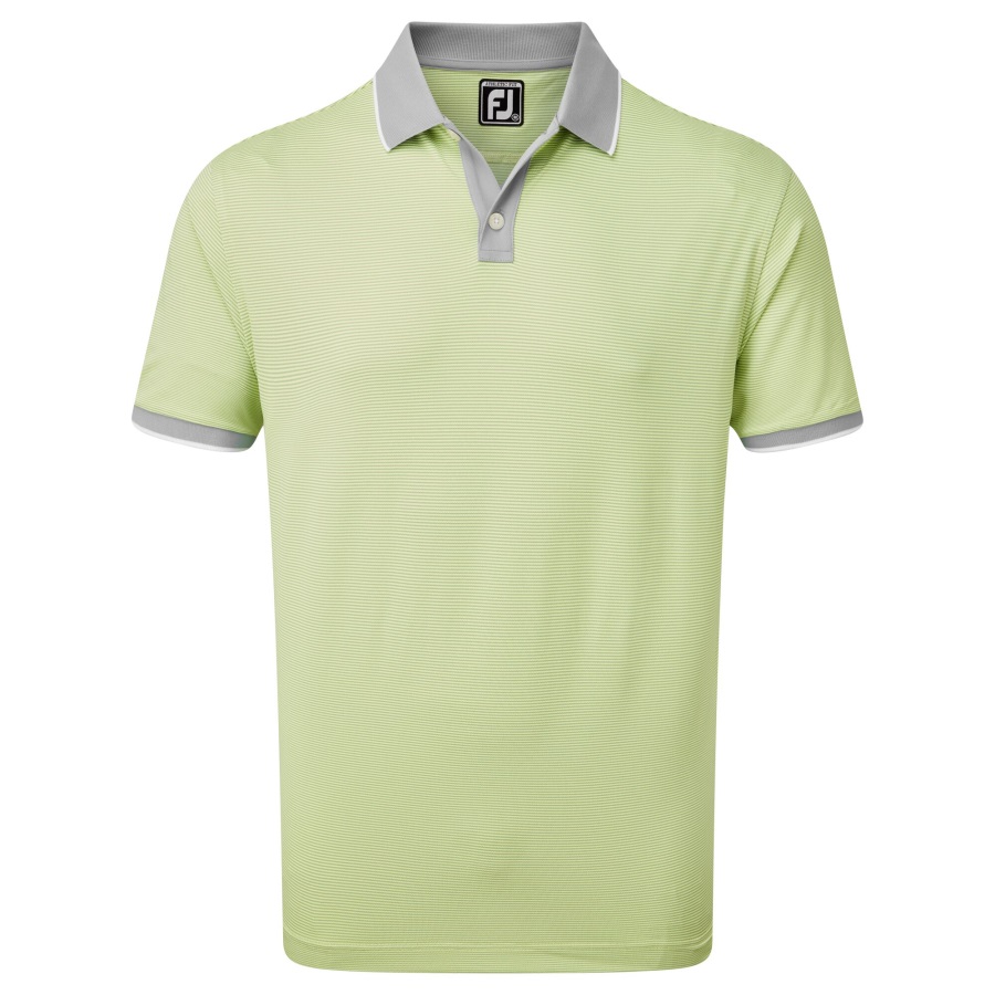 Grey-Lime Pique Ministripe Footjoy