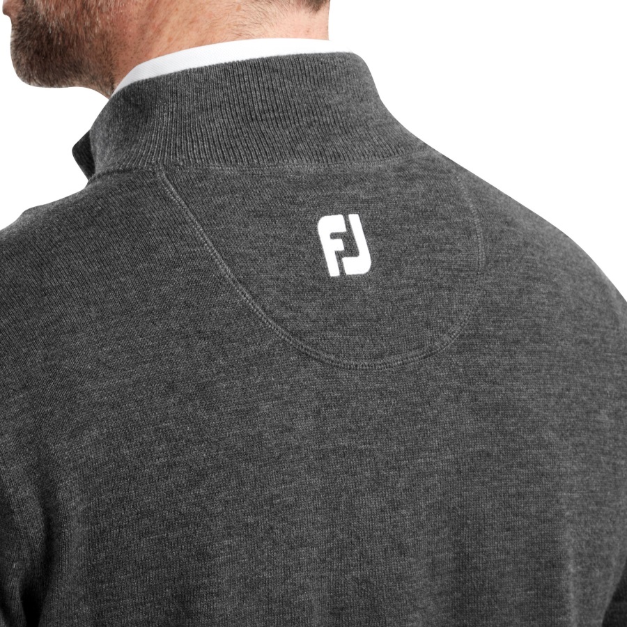 Heather Charcoal Footjoy Wool Blend Half-Zip Pullover