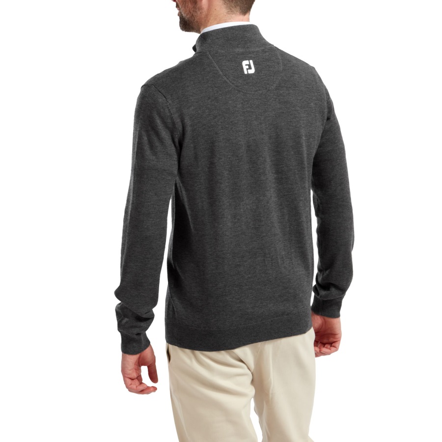 Wool Blend Half-Zip Pullover Heather Charcoal Footjoy