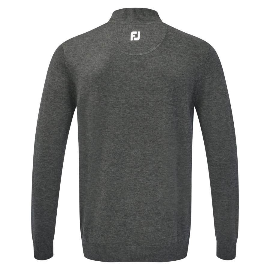 Wool Blend Half-Zip Pullover Heather Charcoal Footjoy