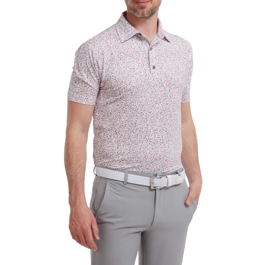 Granite Print Lisle Footjoy White