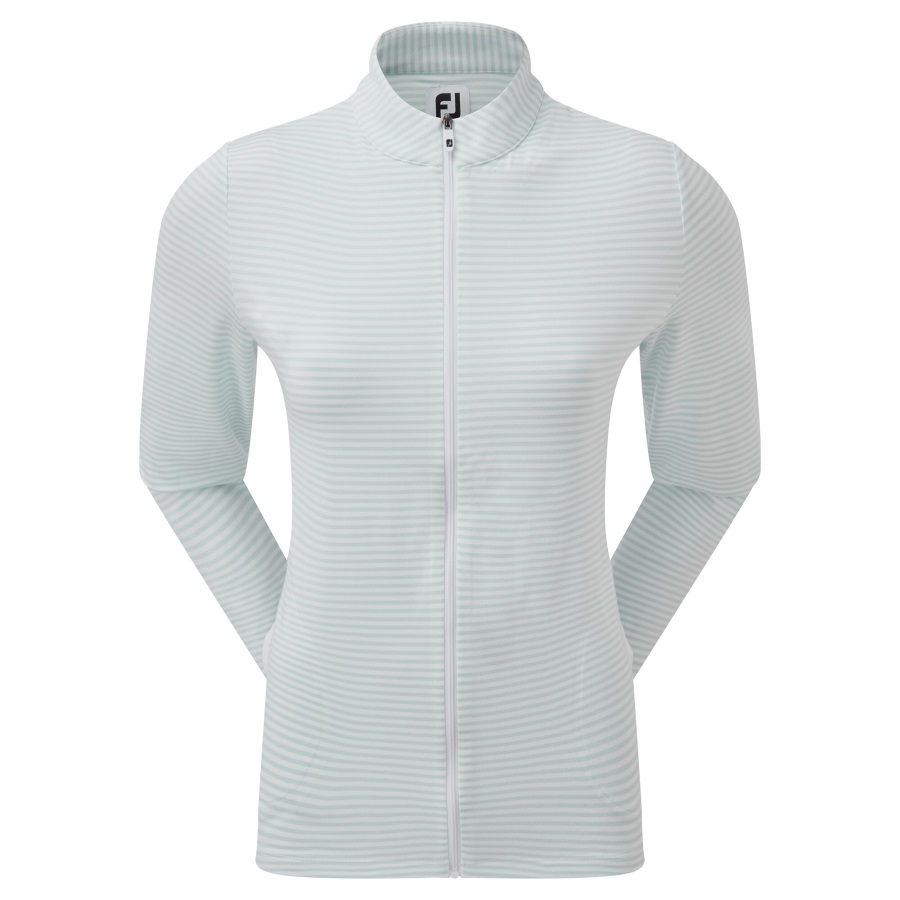 Footjoy Full-Zip Lightweight Tonal Stripe Midlayer Sky